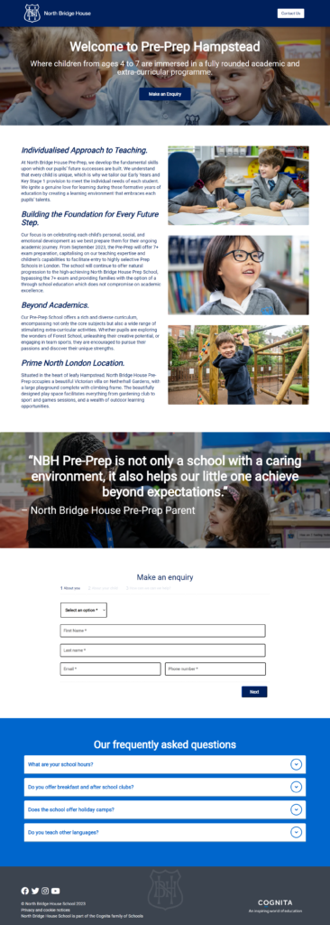 northbridgehouse  school landing page
